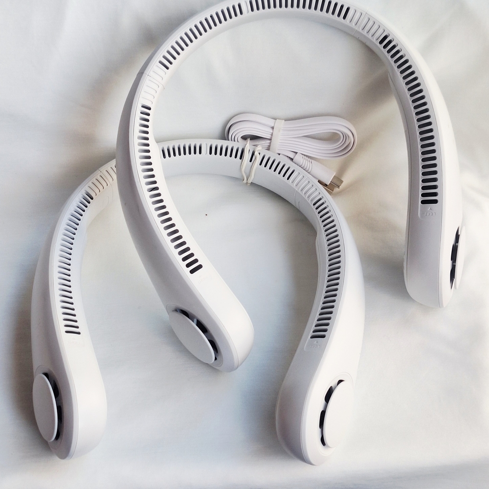 NEW! JISULIFE Portable Neck Fan, Hands-Free Bladeless, 5 Speeds, Rechargable